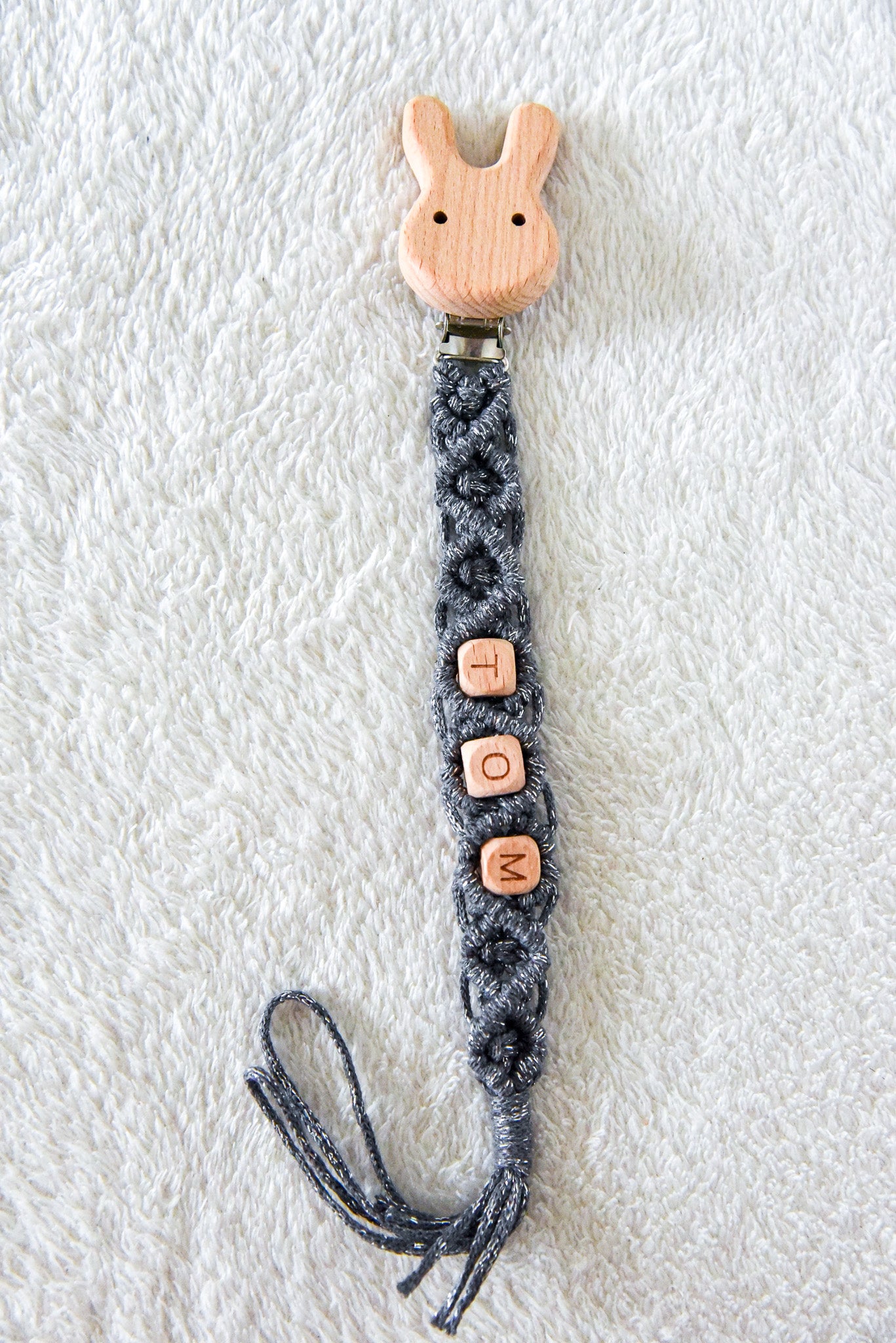 Attache tétine pailleté personnalisable