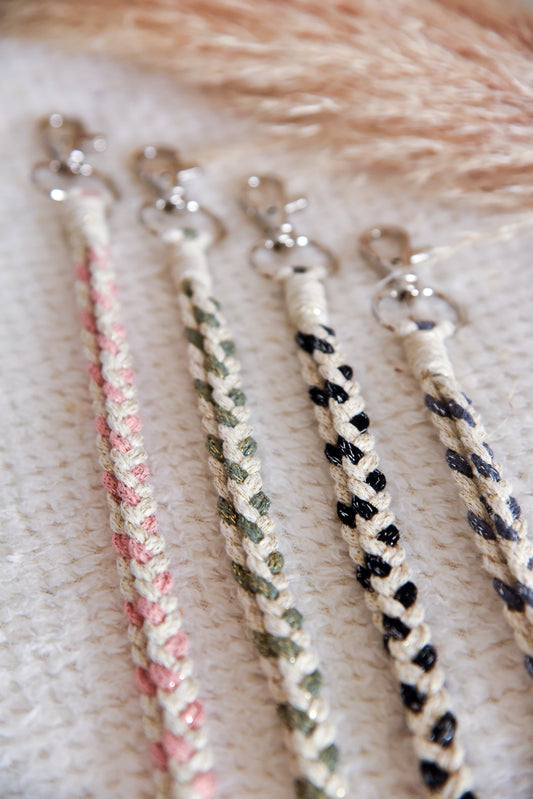 Collier attache téléphone PETIT MODELE pailleté bi-color