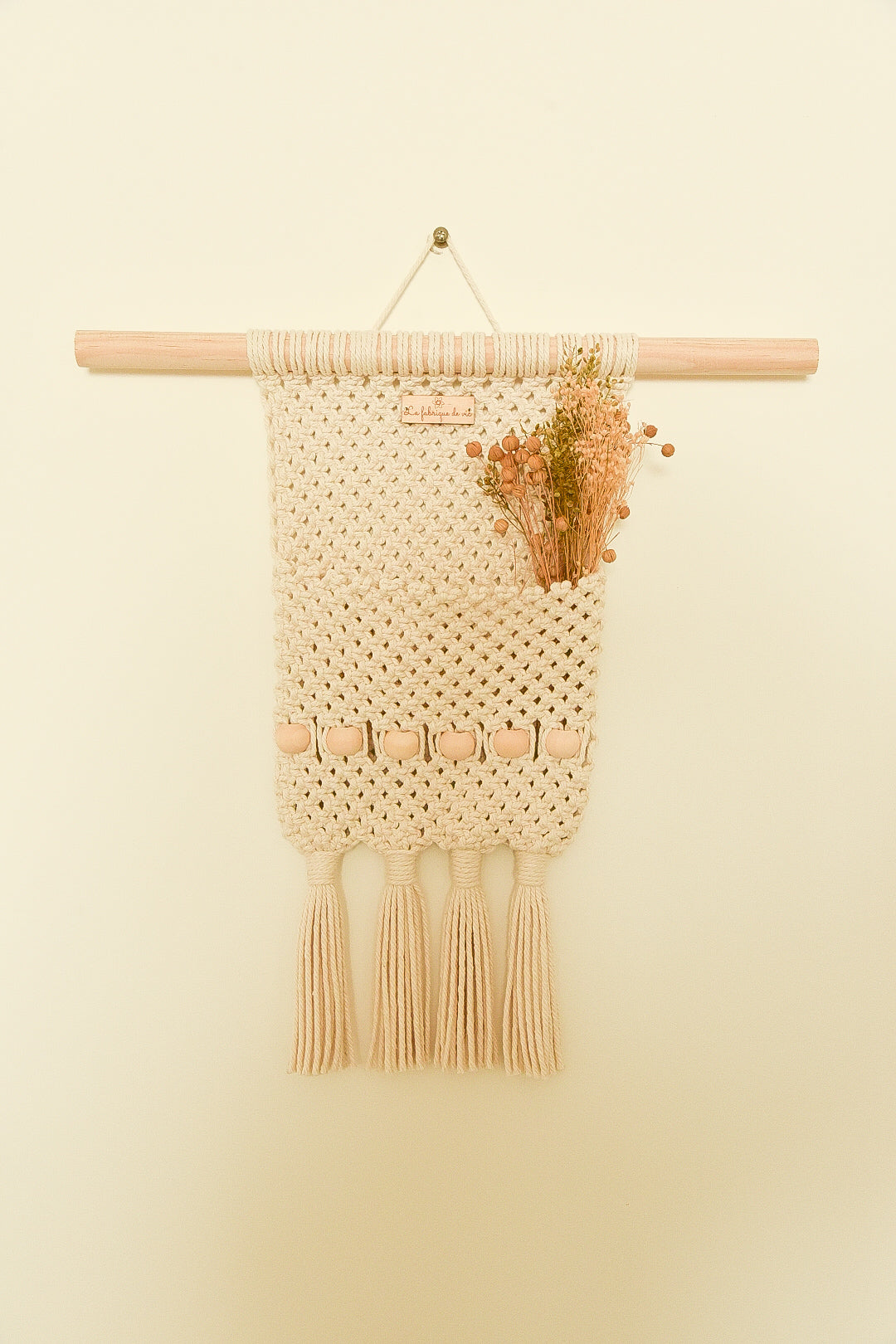 Suspension vide poche macramé