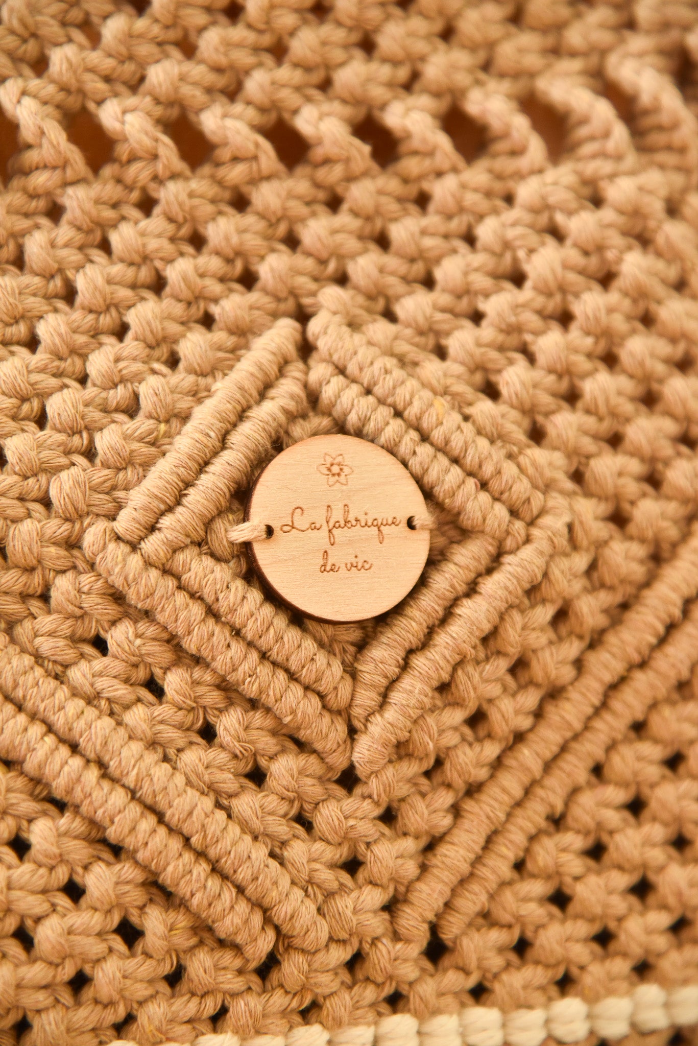 Sac à main macramé grand modèle bambou (modèle n°2)