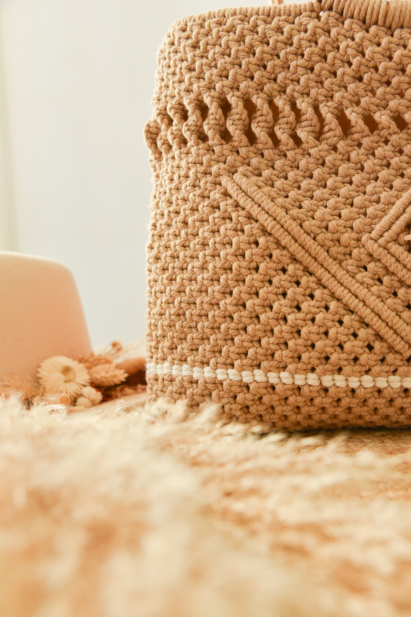 Sac à main macramé grand modèle bambou (modèle n°2)
