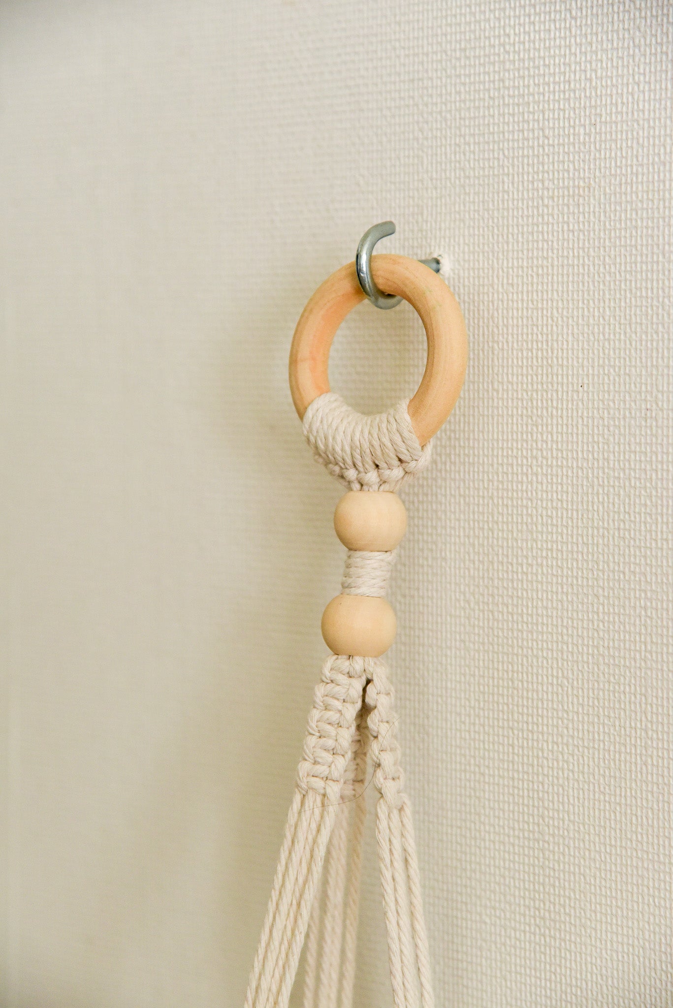 Porte 1 plante anneau macramé modèle n°2