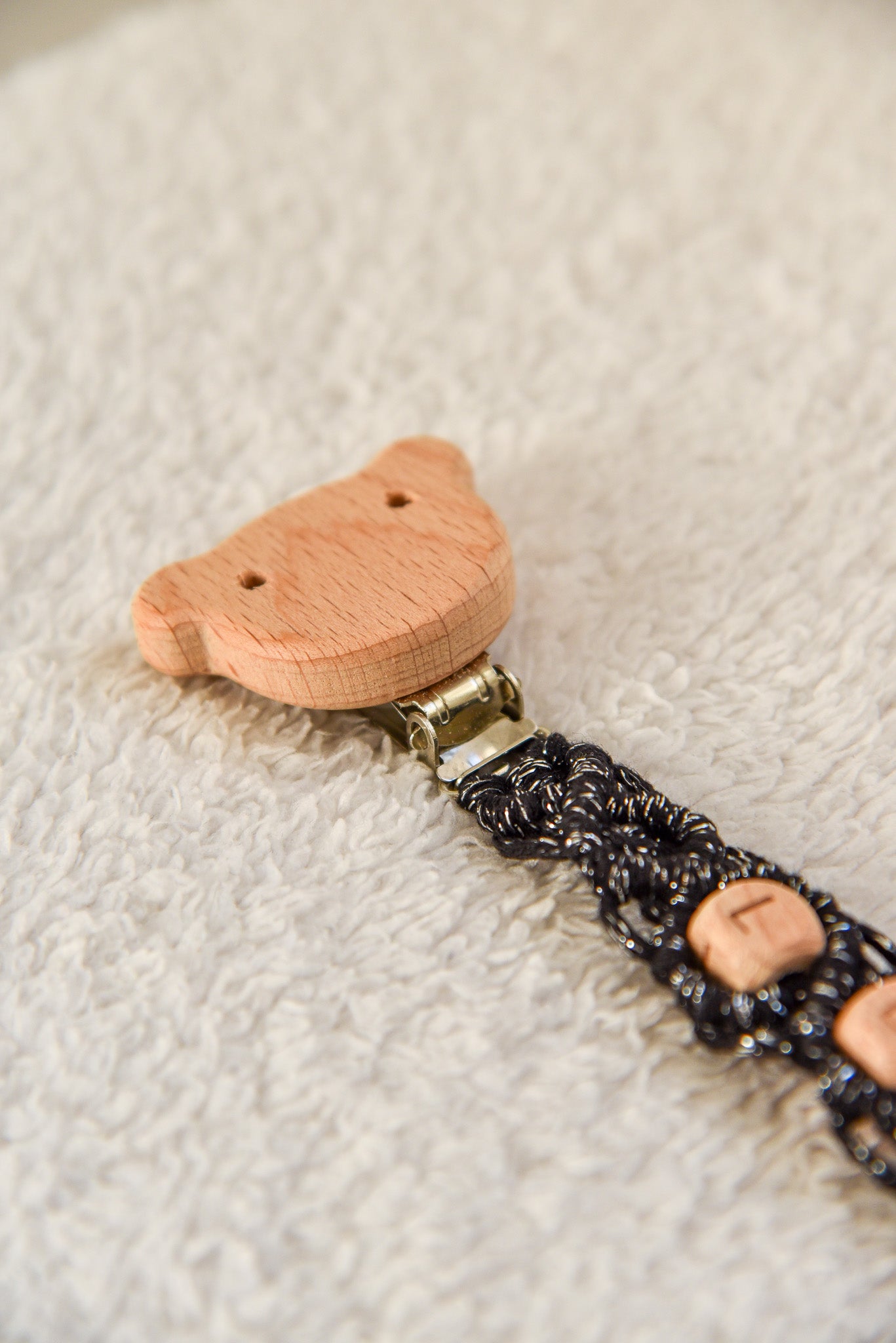 Attache tétine pailletée personnalisable