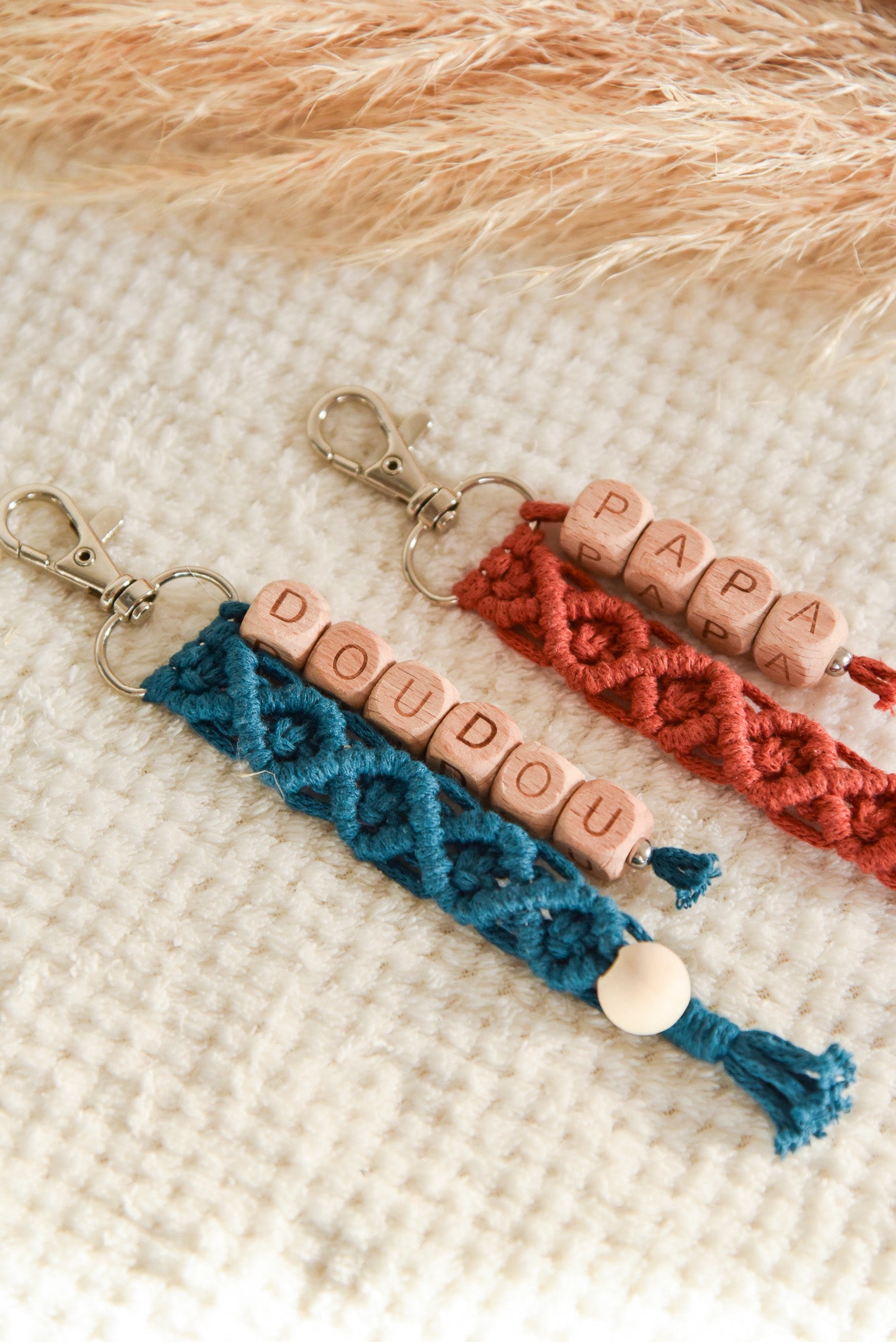 Porte clé macramé simple personnalisable