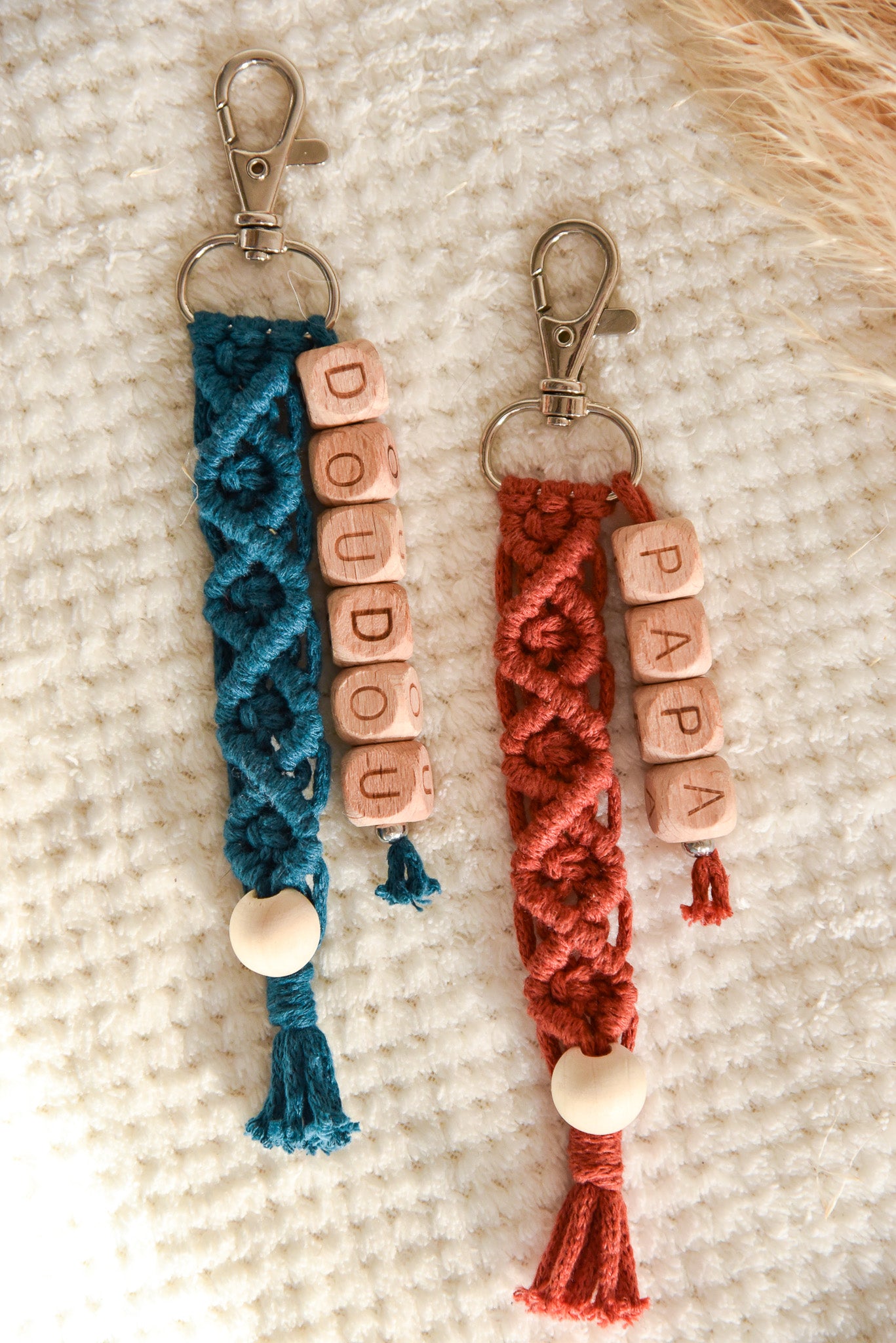 Porte clé macramé simple personnalisable