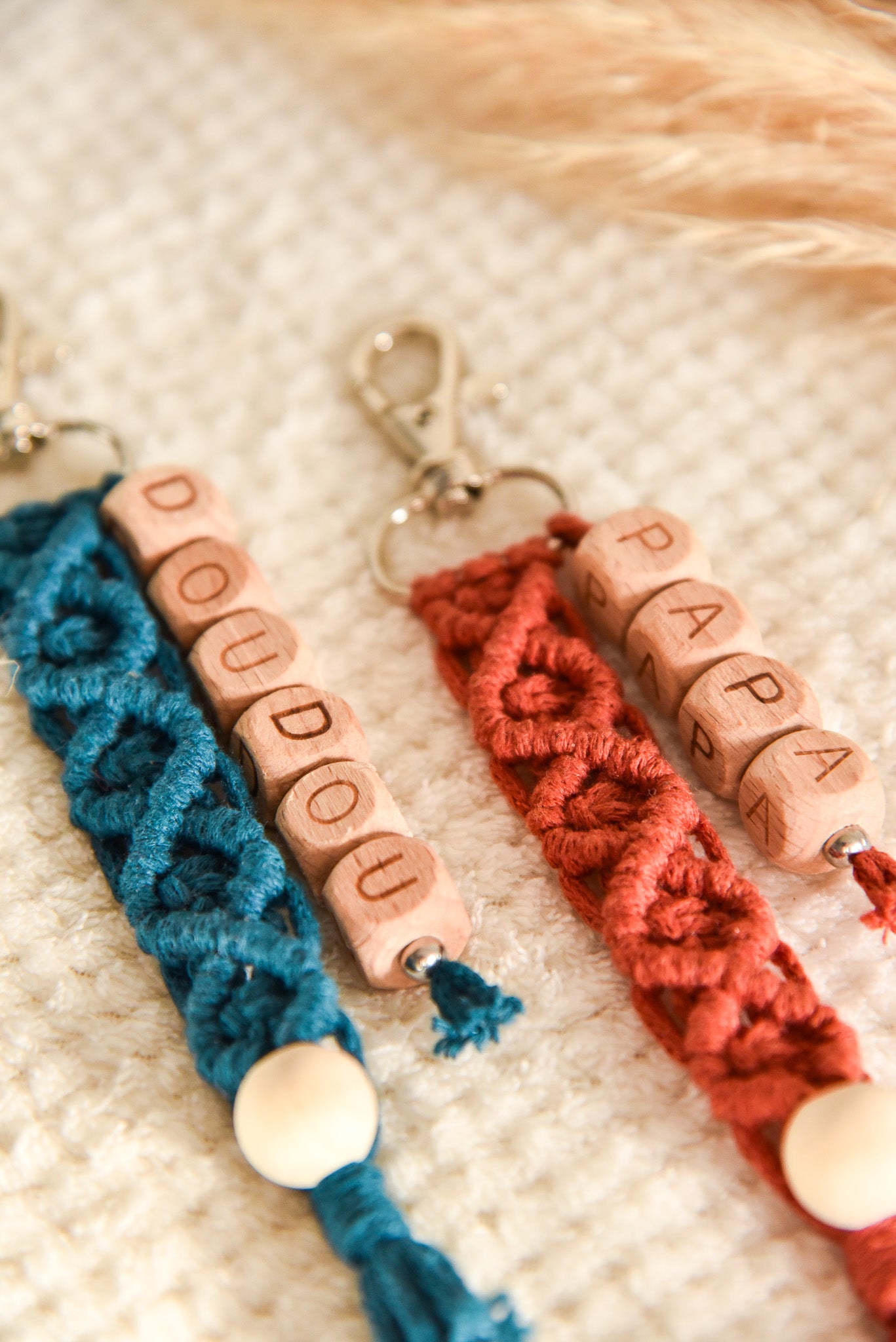 Porte clé macramé simple personnalisable