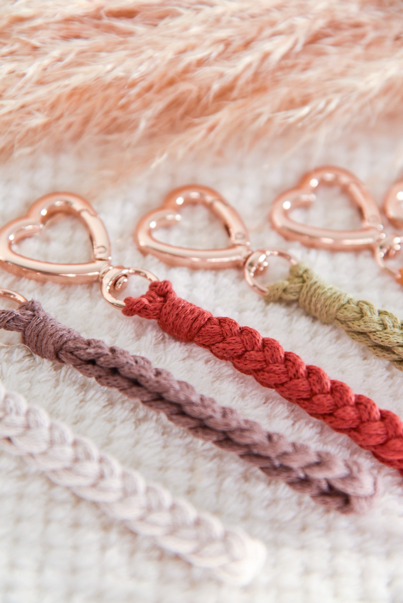 Porte clé macramé cœur simple