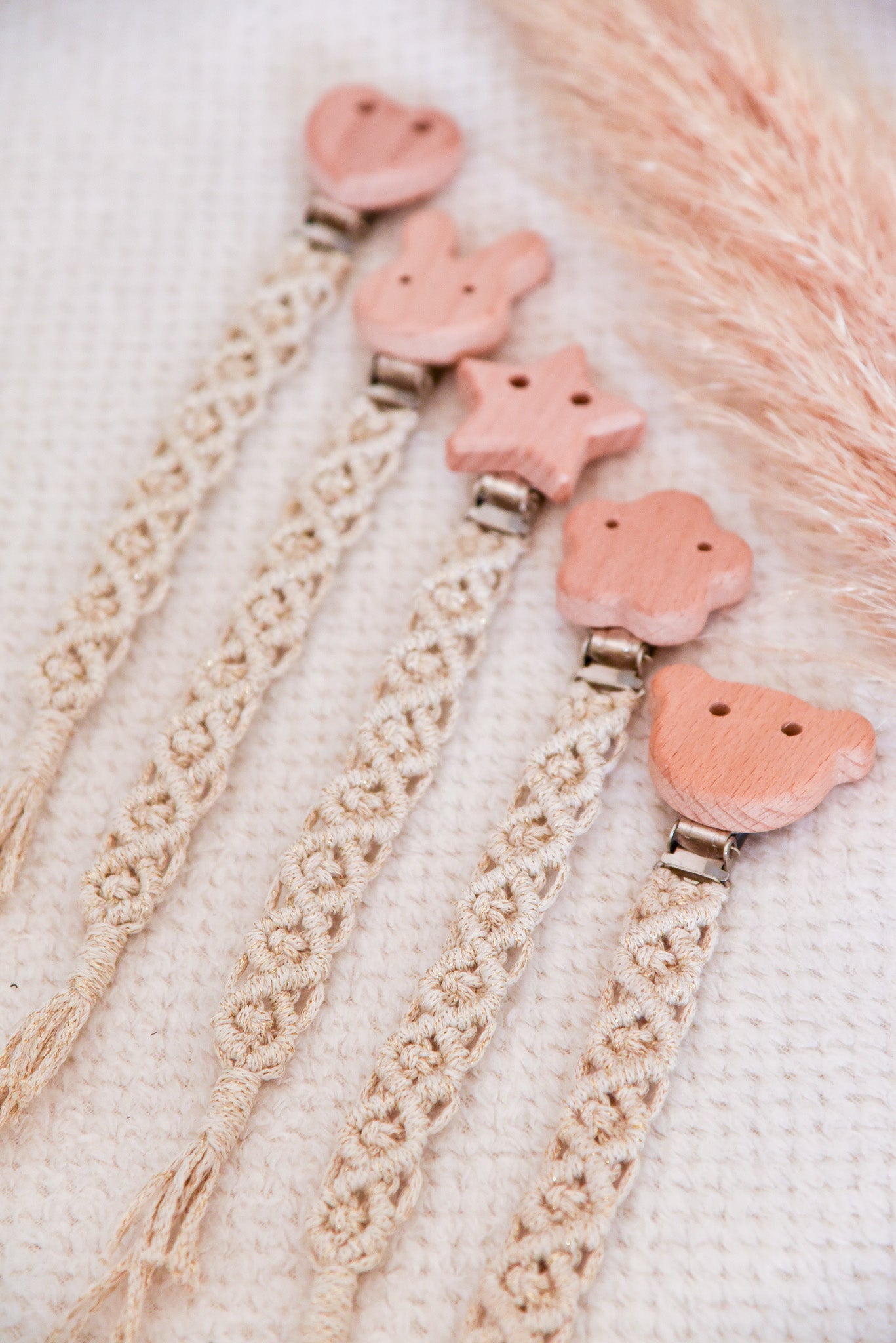 Attache tétine pailletée simple