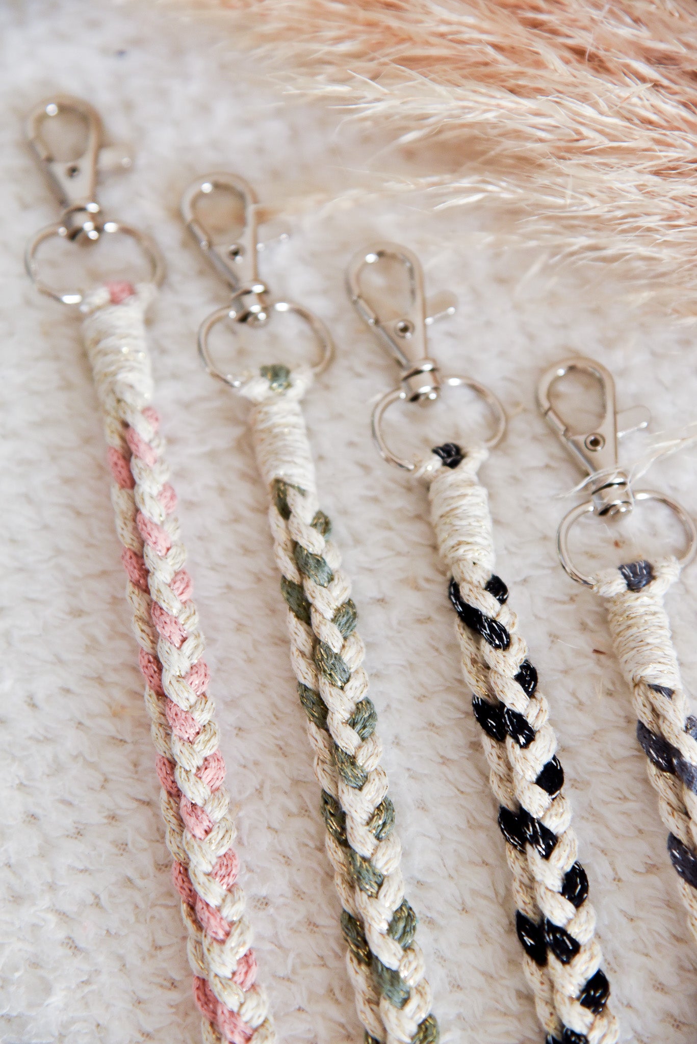 Collier attache téléphone PETIT MODELE pailleté bi-color