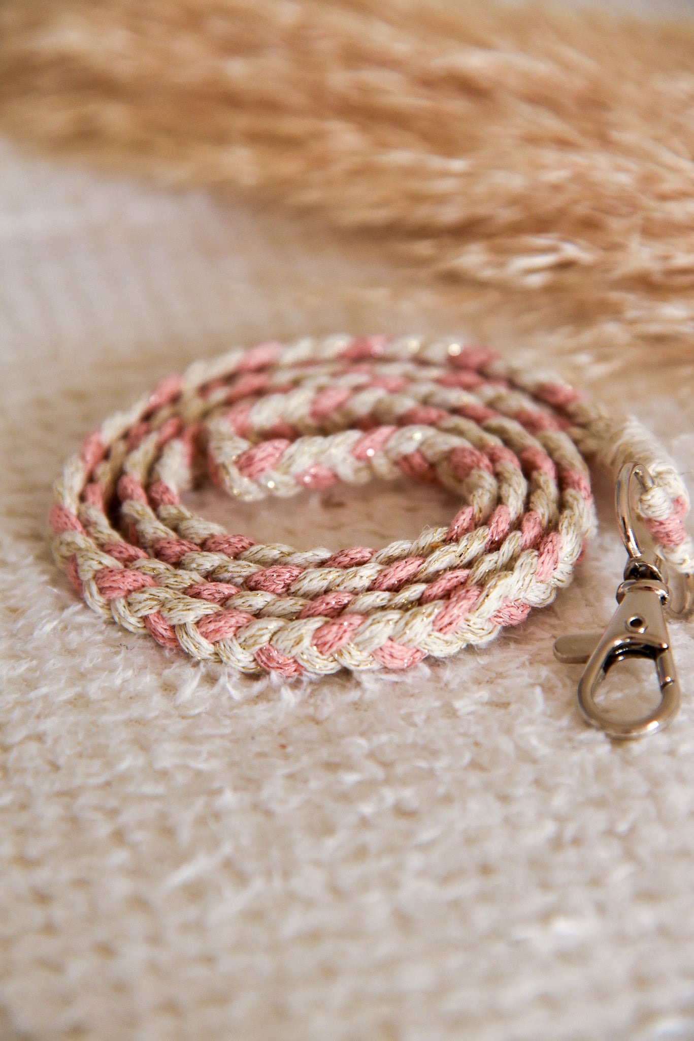 Collier attache téléphone PETIT MODELE pailleté bi-color