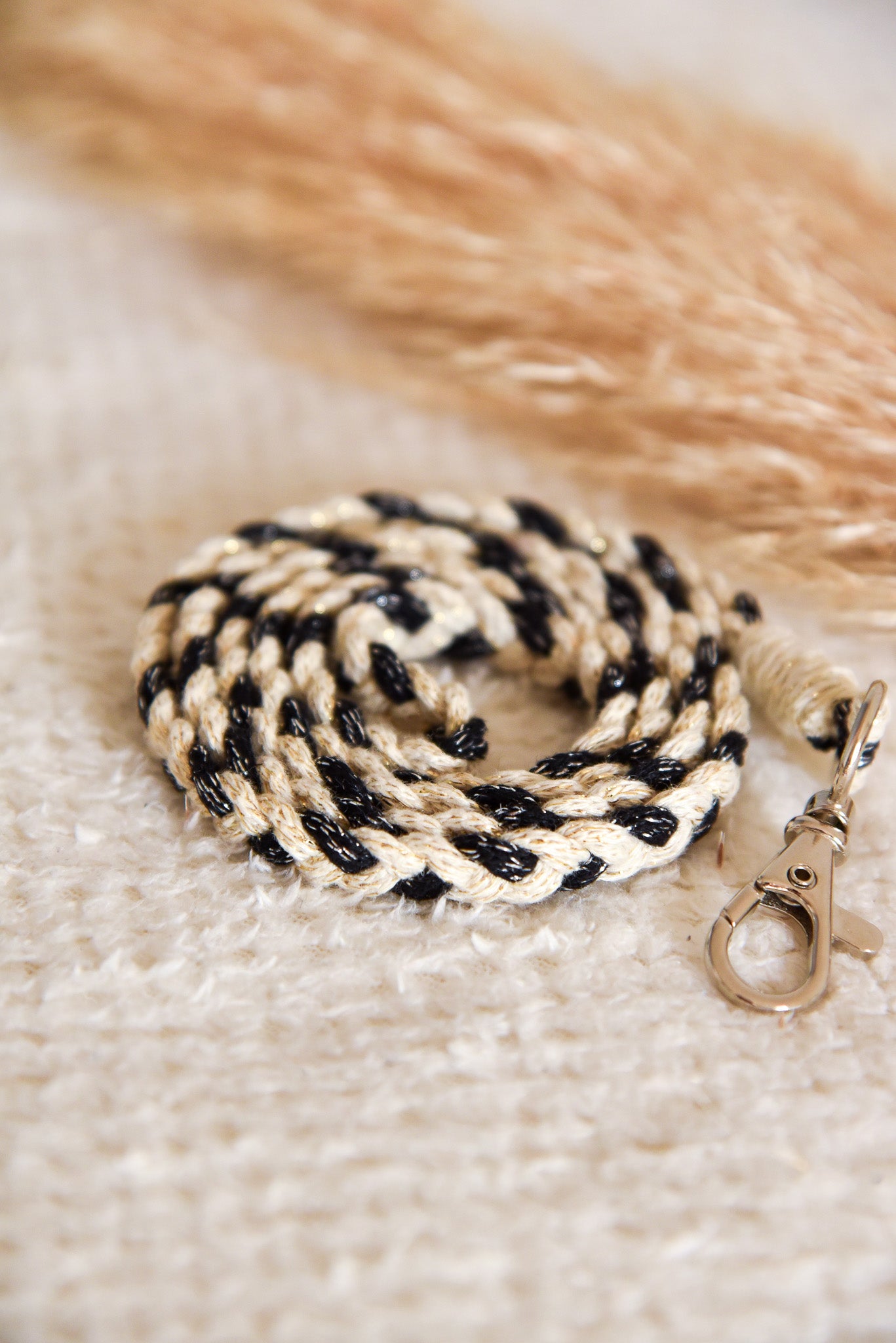 Collier attache téléphone PETIT MODELE pailleté bi-color