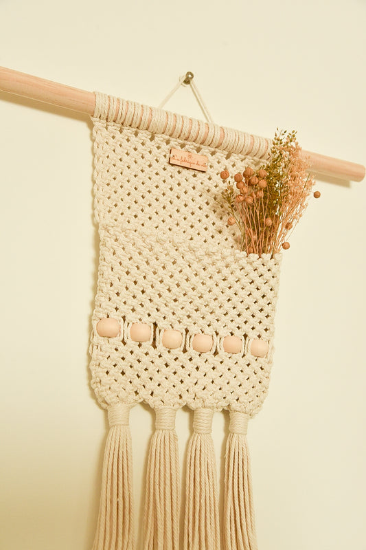 Suspension vide poche macramé