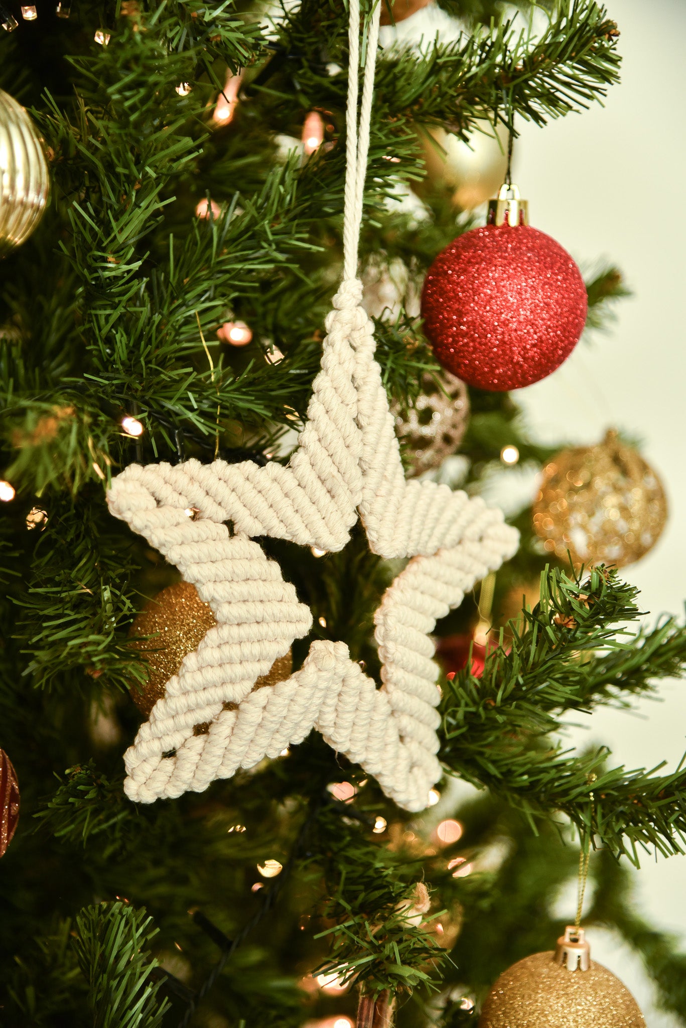 Grande étoile de noël blanche