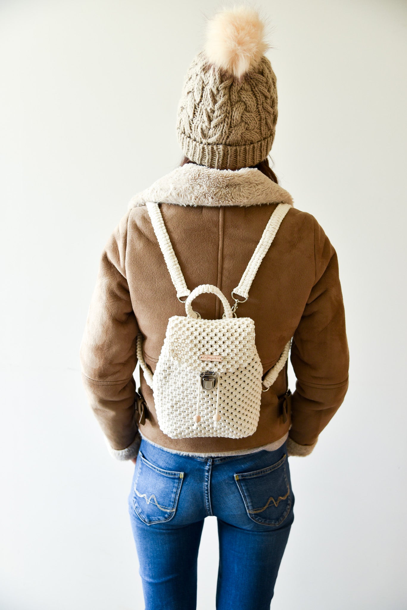 Sac à dos blanc écru