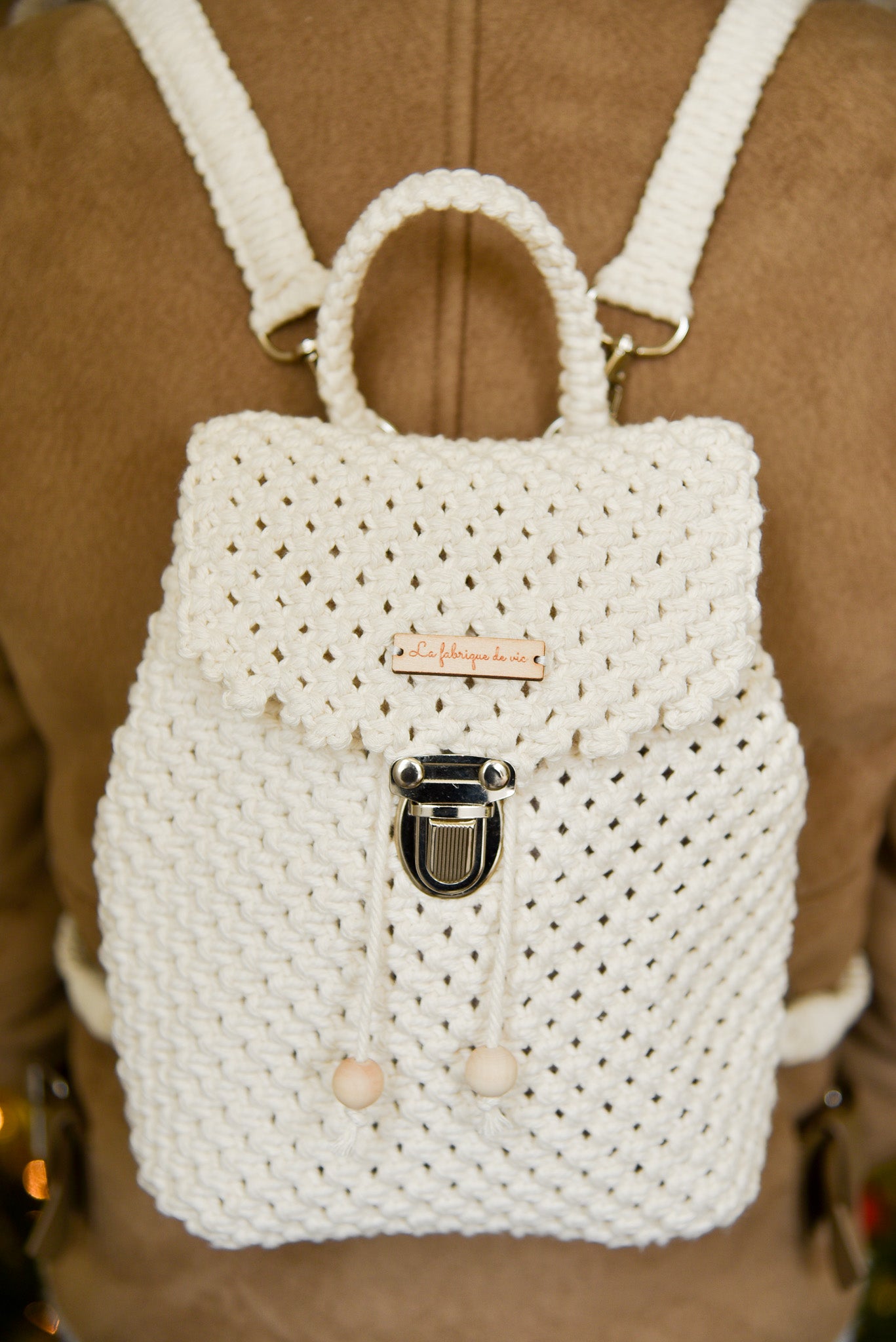 Sac à dos blanc écru