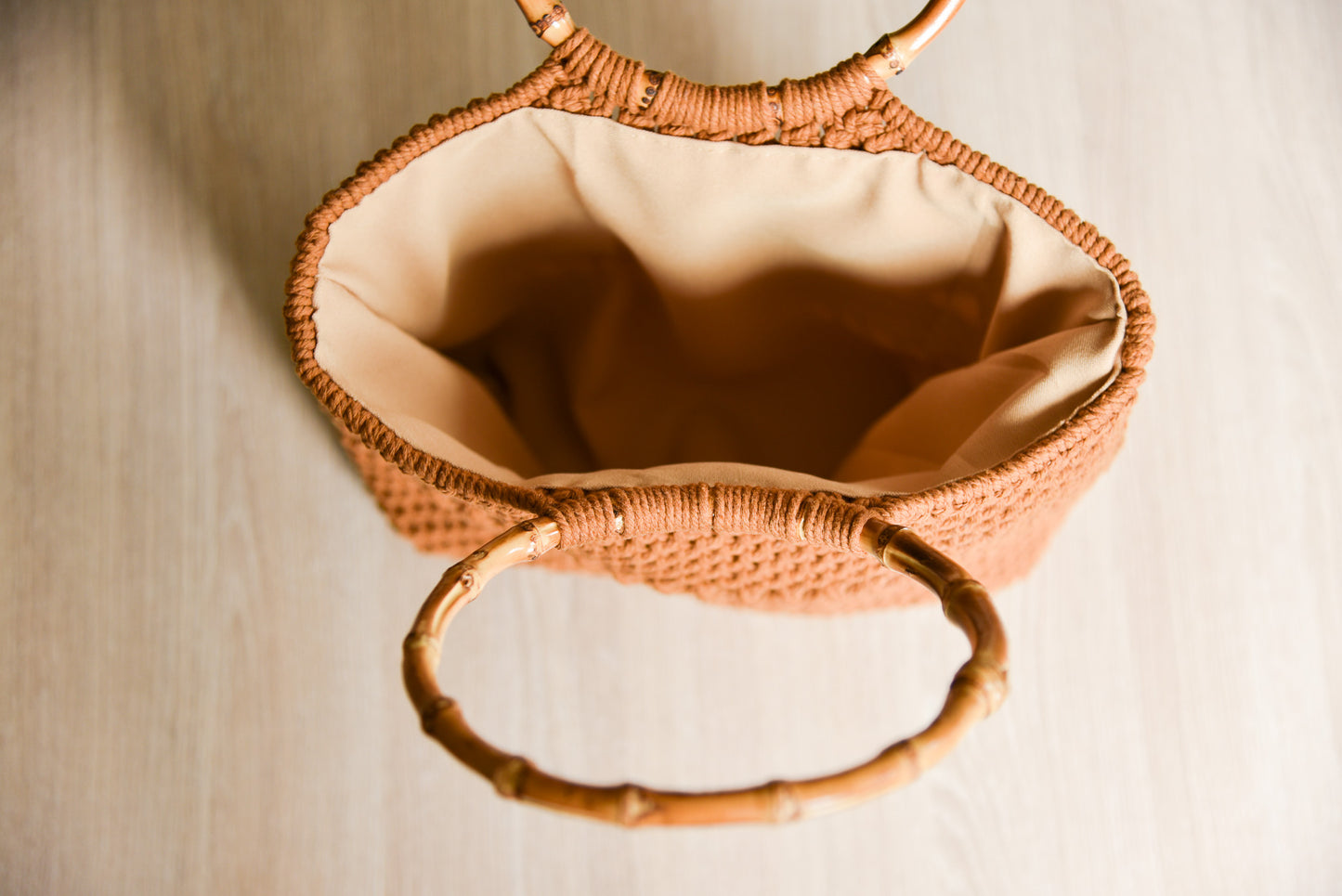 Sac à main macramé grand modèle bambou